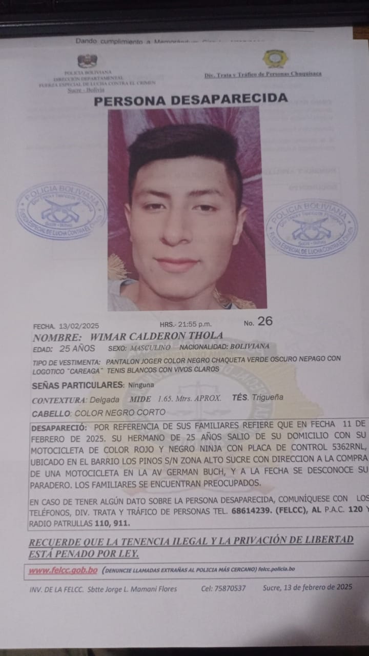 BUSCAMOS A 𝗪𝗜𝗠𝗔𝗥 𝗖𝗔𝗟𝗗𝗘𝗥𝗢𝗡 𝗧𝗛𝗢𝗟𝗔 DE 25 AÑOS DE EDAD